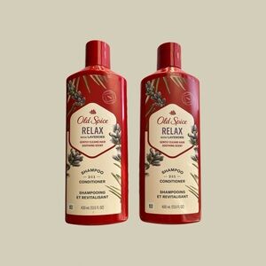 2 Old Spice Relax Lavender 2-in-1 Shampoo & Conditioner NEW